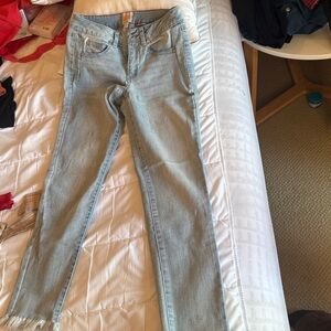 GB Light Gray Frayed Hem Jeans